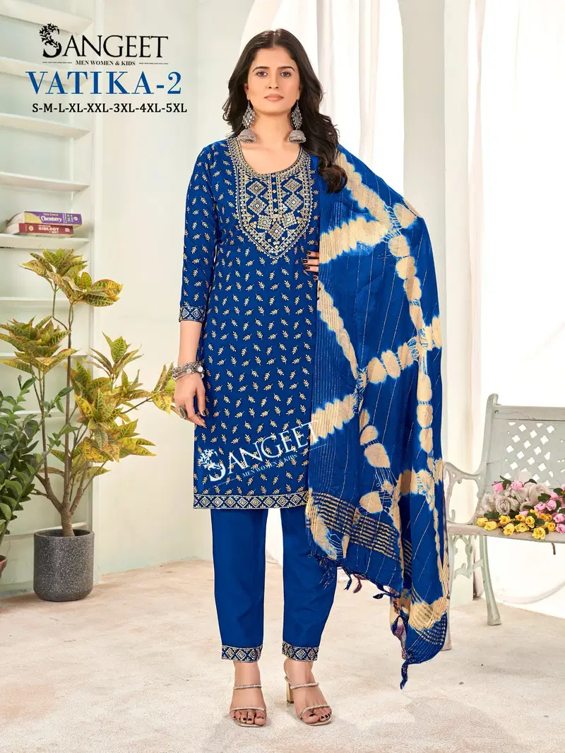 Vatika 2 By Sangeet Rayon Printed Kurti With Bottom Dupatta Orders In India